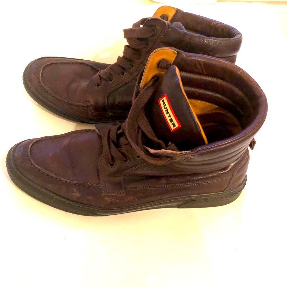 🎩 DONATED -HUNTER BOOTS Brown Leather 9 🎩 - Picture 3 of 7